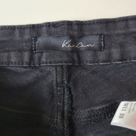 Kancan Women's Black Denim Colored Jeans Rip Straight Leg Mid Rise 5 Pocket 29 - Picture 7 of 15